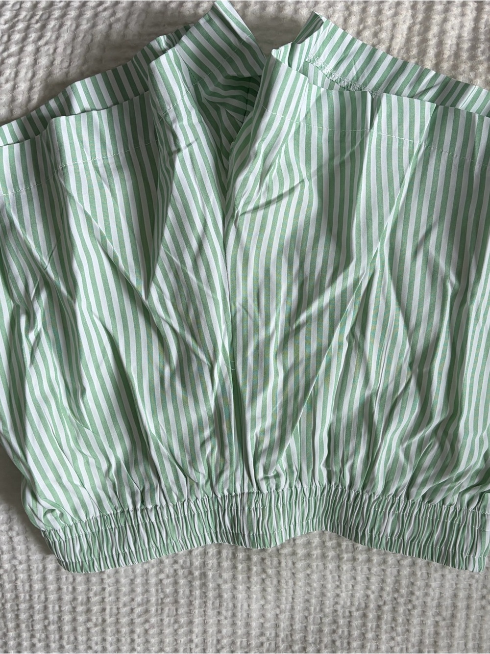 Princess Polly Green and White Striped never worn shorts